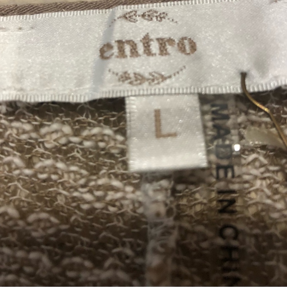 Entro NWT Ladies Long Sleeve Lace Lightweight Sweater in Mocha/Cream Marled Knit - Picture 6 of 7